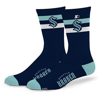 Unisex Starter Seattle Kraken Team Color Two-Stripe Crew Socks