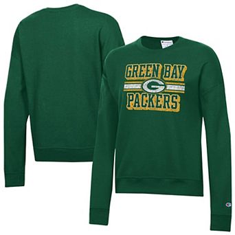 Women's Champion Green Green Bay Packers Powerblend Fleece Sweatshirt