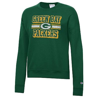 Women's Champion Green Green Bay Packers Powerblend Fleece Sweatshirt