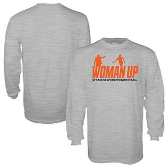 Unisex Blue 84 Gray Syracuse Orange 2026 Women's Basketball Woman Up Shooting Long Sleeve T-Shirt
