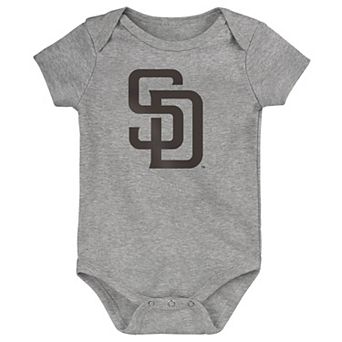 Newborn & Infant Outerstuff Heather Gray San Diego Padres Primary Team Logo Bodysuit