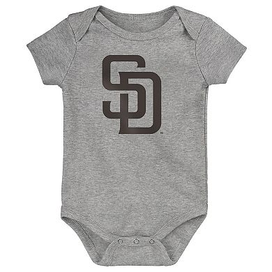 Newborn & Infant Outerstuff Heather Gray San Diego Padres Primary Team Logo Bodysuit