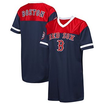 Girls Youth Outerstuff Navy Boston Red Sox Big League Cheer V-Neck T-Shirt Dress