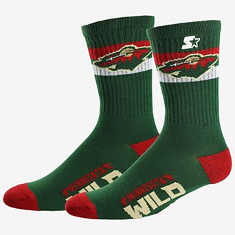 Unisex Starter Minnesota Wild Team Color Two-Stripe Crew Socks