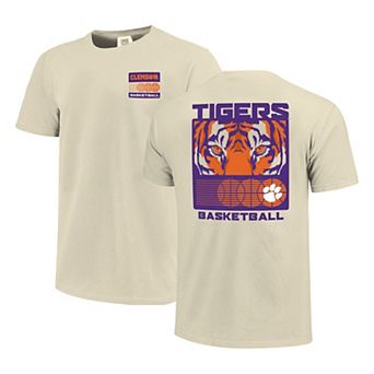 Men's Cream Clemson Tigers Basketball Staredown Comfort Colors