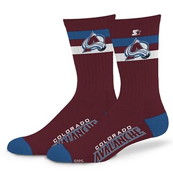 Unisex Starter Colorado Avalanche Team Color Two-Stripe Crew Socks