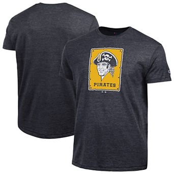 Men's Champion Black Pittsburgh Pirates Cooperstown Logo Tri-Blend T-Shirt