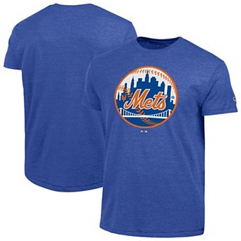 Men's Champion Royal New York Mets Cooperstown Logo Tri-Blend T-Shirt