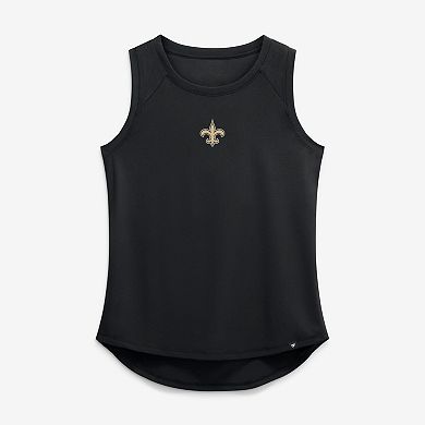 Women's Fanatics Black New Orleans Saints Draped Mesh Back Performance Tank Top