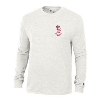 Men's Champion White St. Louis Cardinals Cooperstown Winning Tradition Tri-Blend Long Sleeve T-Shirt