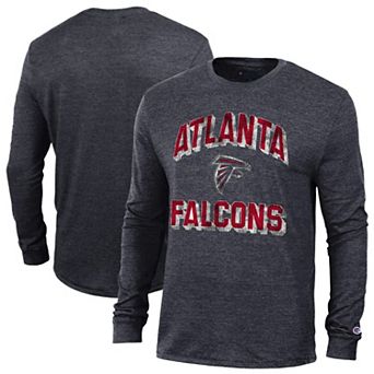 Men's Champion Heather Black Atlanta Falcons Ultimate Tri-Blend Long Sleeve T-Shirt