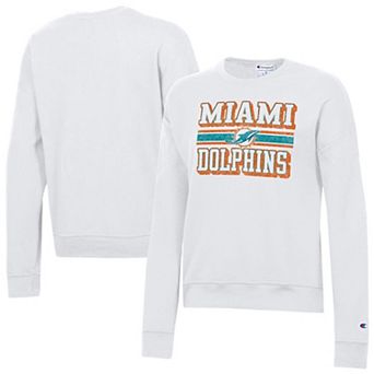 Women's Champion White Miami Dolphins Powerblend Fleece Sweatshirt