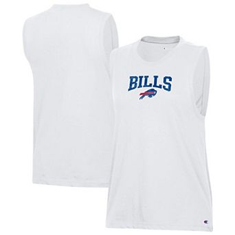 Women's Champion White Buffalo Bills Muscle Tank Top
