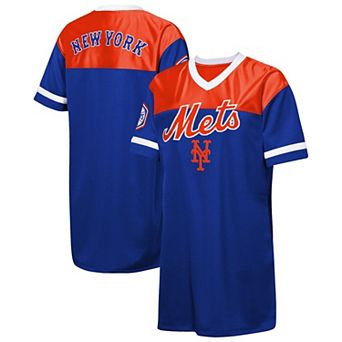 Girls Youth Outerstuff Royal New York Mets Big League Cheer V-Neck T-Shirt Dress