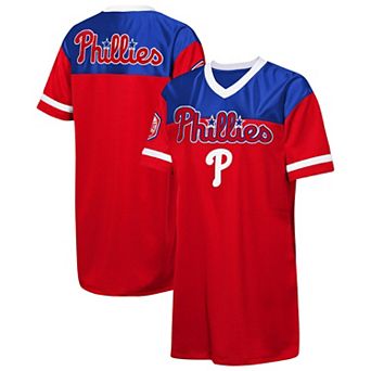 Girls Youth Outerstuff Red Philadelphia Phillies Big League Cheer V-Neck T-Shirt Dress