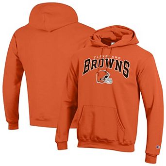 Men's Champion Orange Cleveland Browns Powerblend Arch over Logo Hoodie