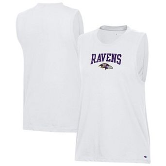 Women's Champion White Baltimore Ravens Muscle Tank Top
