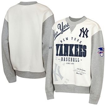 Youth Outerstuff Cream/Gray New York Yankees Big League Power Hit Fleece Sweatshirt