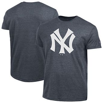 Men's Champion Navy New York Yankees Cooperstown Logo Tri-Blend T-Shirt