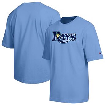 Men's Champion Light Blue Tampa Bay Rays All Star Chenille Wordmark T-Shirt