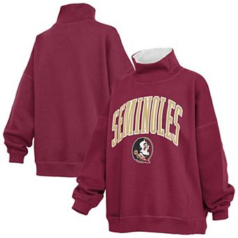 Women's Pressbox Garnet Florida State Seminoles Oversized Mock Neck Sweatshirt