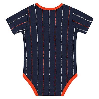 Infant Outerstuff White/Navy Detroit Tigers Lead Run Diaper Cover Bodysuit & Shorts Set