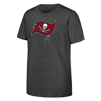 Youth Outerstuff Pewter Tampa Bay Buccaneers Primary Logo T-Shirt
