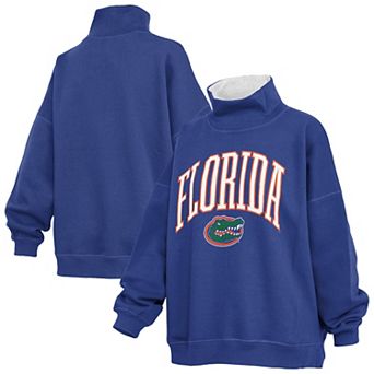 Women's Pressbox Royal Florida Gators Oversized Mock Neck Sweatshirt