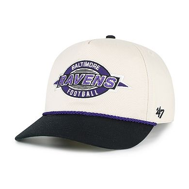 Men's '47 Natural Baltimore Ravens Frame Out Two Tone Hitch Adjustable Hat