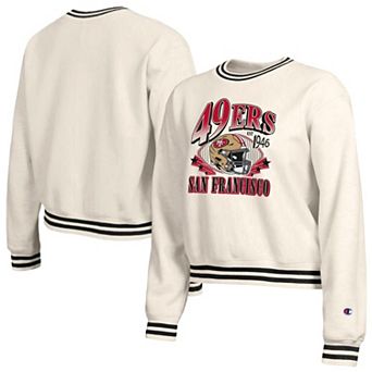 Women's Champion Cream San Francisco 49ers Reverse Weave Fleece Sweatshirt