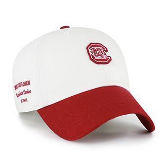 Men's '47 White/Garnet South Carolina Gamecocks Contemporary Basics Two Tone Clean Up Adjustable Hat