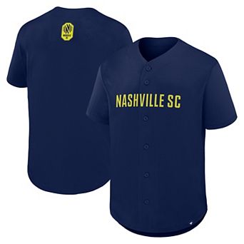 Men's Fanatics Navy Nashville SC Maximum Intensity Button-Up Jersey