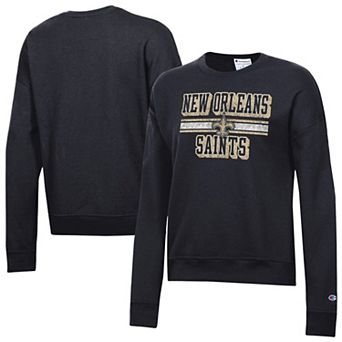 Women's Champion Black New Orleans Saints Powerblend Fleece Sweatshirt