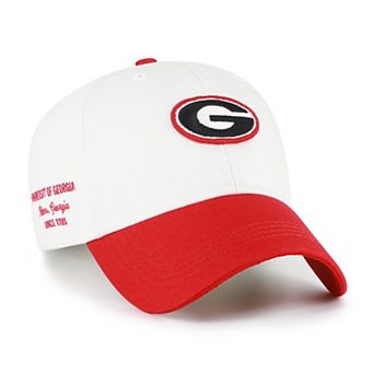 Men's '47 White/Red Georgia Bulldogs Contemporary Basics Two Tone Clean Up Adjustable Hat