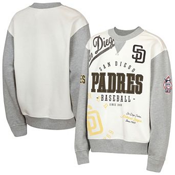 Youth Outerstuff Cream/Gray San Diego Padres Big League Power Hit Fleece Sweatshirt