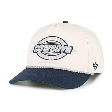 Men's '47 Natural/Navy Dallas Cowboys Frame Out Two-Tone Hitch Adjustable Hat