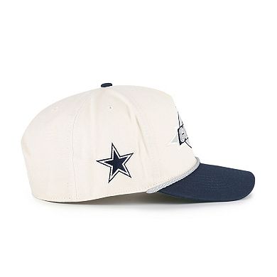 Men's '47 Natural/Navy Dallas Cowboys Frame Out Two-Tone Hitch Adjustable Hat
