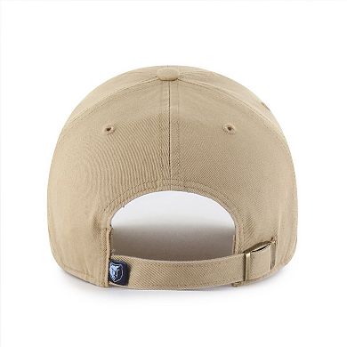 Men's '47 Khaki Memphis Grizzlies Logo Clean Up Adjustable Hat