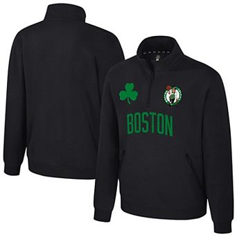 Unisex Stadium Essentials Black Boston Celtics First Team Trainer Quarter-Zip Pullover