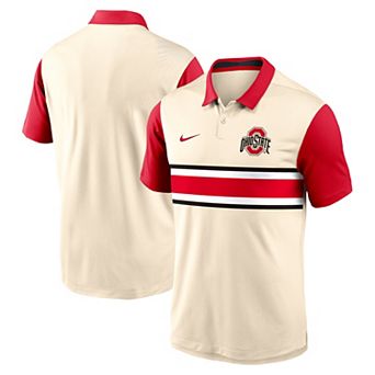 Men's Nike Natural/Scarlet Ohio State Buckeyes Vapor Primary Logo Dri-FIT Polo