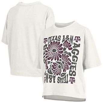 Women's Pressbox White Texas A&M Aggies Elena Oversized Slub T-Shirt