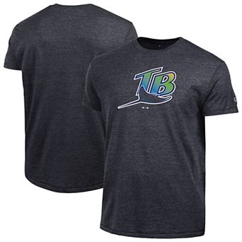 Men's Champion Black Tampa Bay Rays Cooperstown Logo Tri-Blend T-Shirt