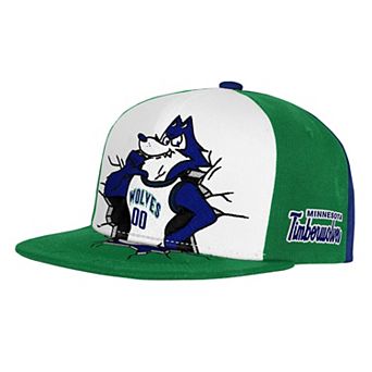 Youth Mitchell & Ness Green Minnesota Timberwolves Mascot Snapback Hat