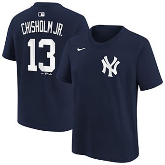 Youth Nike Jazz Chisholm Jr. Navy New York Yankees Name & Number T-Shirt