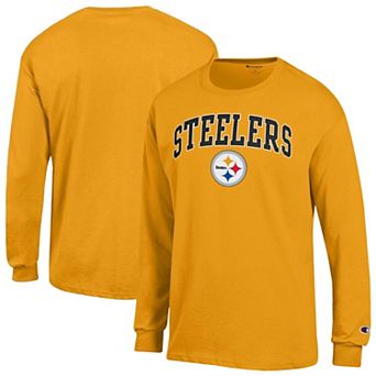 Men's Champion Gold Pittsburgh Steelers Arch Over Logo Long Sleeve T-Shirt