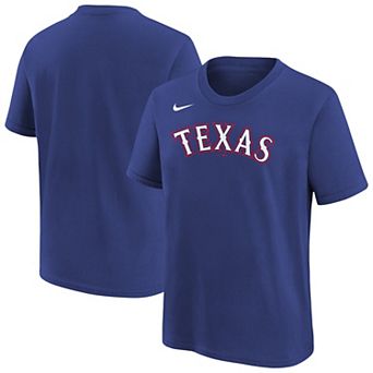 Youth Nike Royal Texas Rangers Wordmark T-Shirt