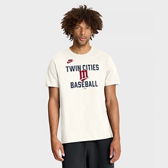 Men's Nike Cream Minnesota Twins Cooperstown Collection 70s Inspired T-Shirt