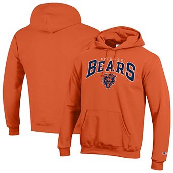 Men's Champion Orange Chicago Bears Powerblend Arch over Logo Hoodie