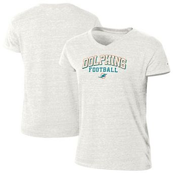 Women's Champion White Miami Dolphins Triumph Tri-Blend V-Neck T-Shirt