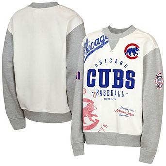 Youth Outerstuff Cream/Gray Chicago Cubs Big League Power Hit Fleece Sweatshirt